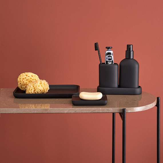 Подставка для ванных принадлежностей slim, черная, большая
