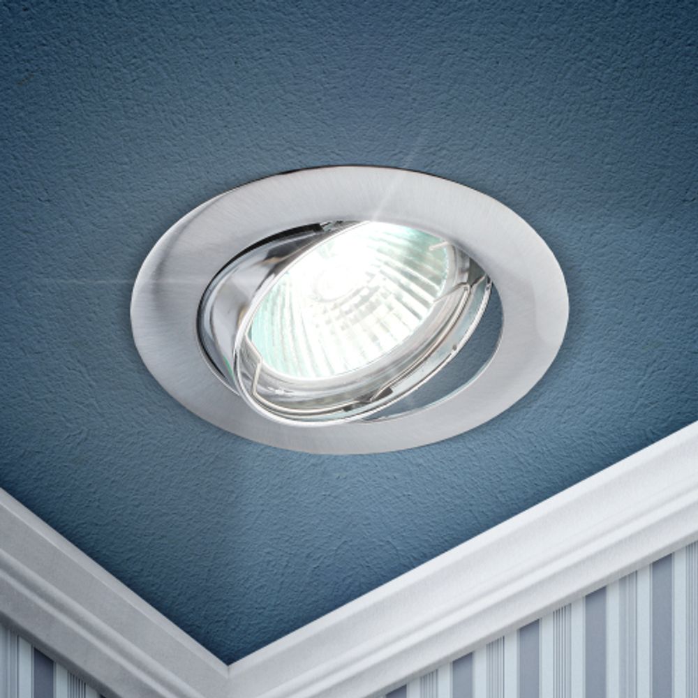 KL1A CH Светильник ЭРА литой простой пов. MR16,12V/220V, 50W хром | Литые встраиваемые светильники