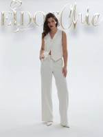 Брюки классические прямые молочный