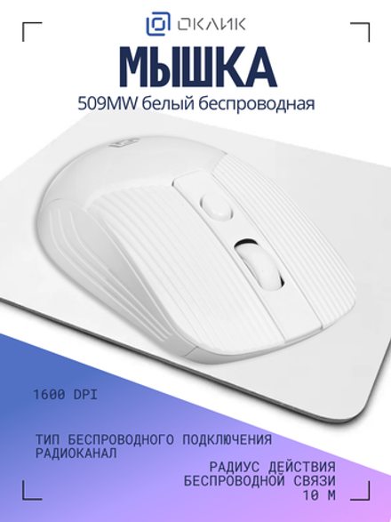 Мышь Oklick 509MW белый беспроводная