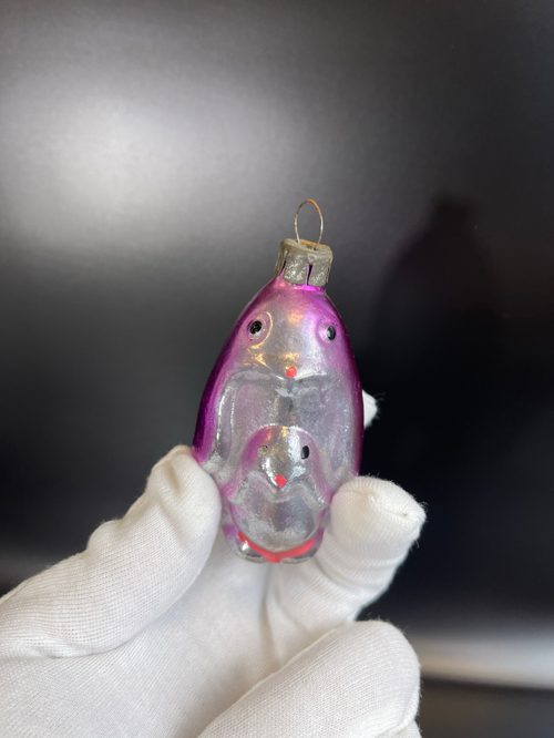 Ёлочная игрушка "Пингвины" стекло СССР винтаж 1960-1980 гг