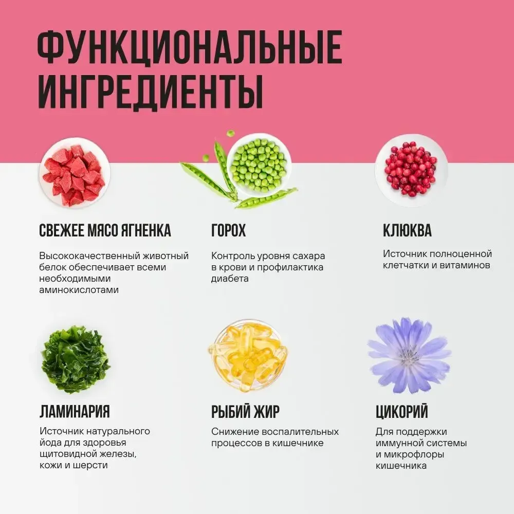 Сухой корм BOWL WOW для стерилизованных кошек с ягненком, курицей и клюквой