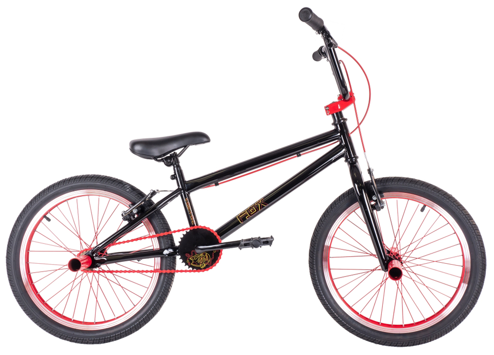 Велосипед BMX 20" Tech Team FOX  черный с красным 2023