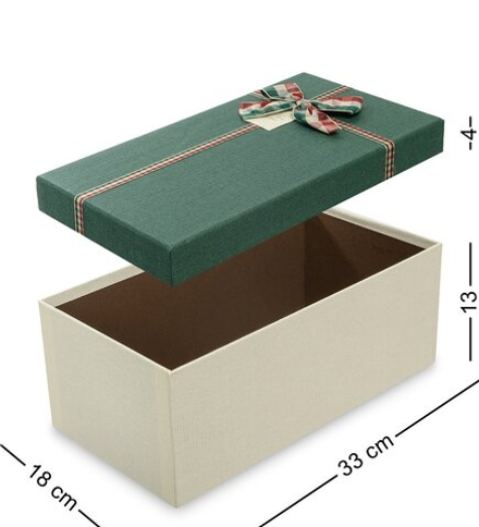 WF-72/ 2-B Коробка «Прямоугольник» цв.беж./зел