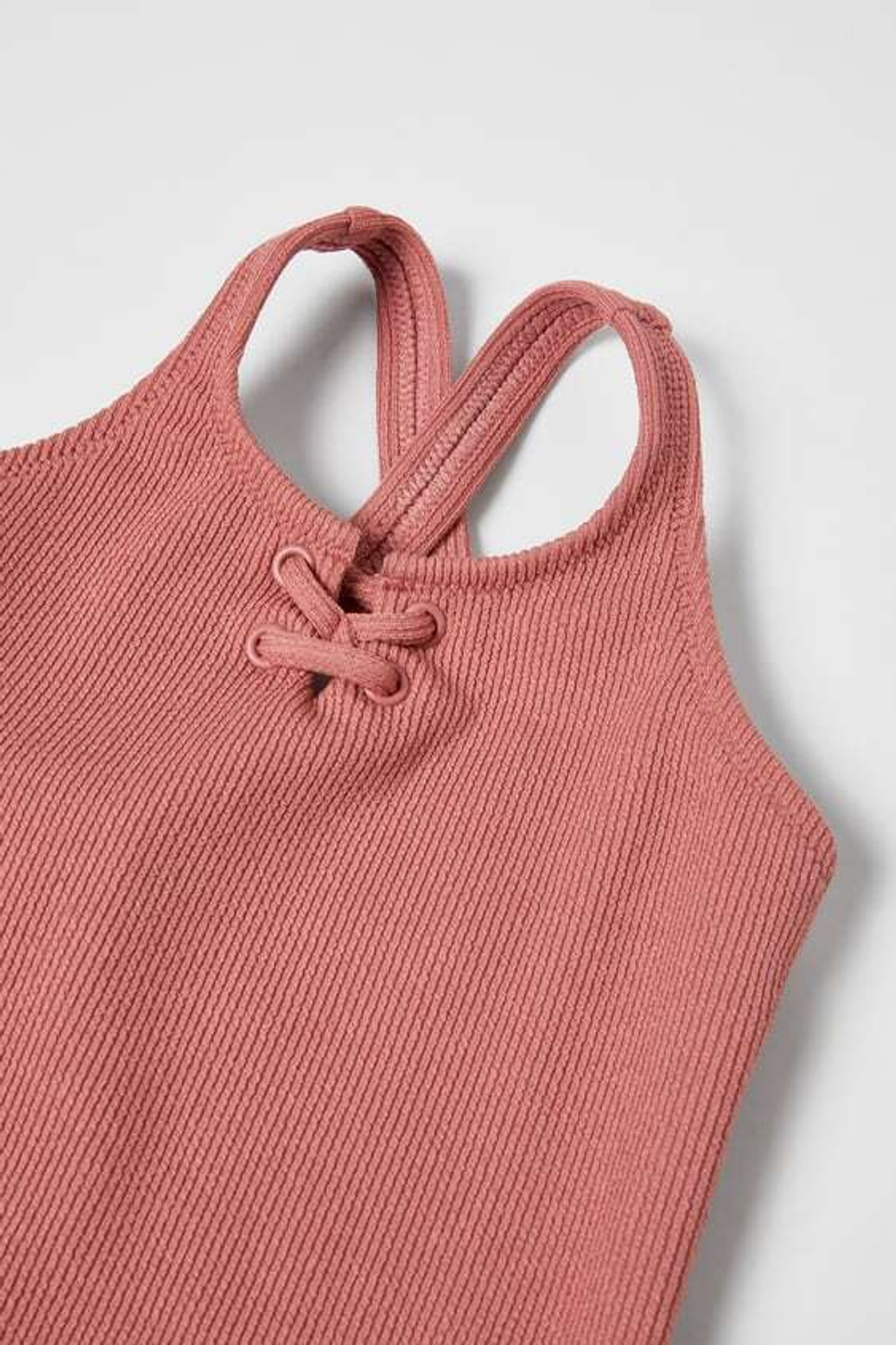 ZARA BABY/ КУПАЛЬНИК ИЗ РЕЛЬЕФНОЙ ТКАНИ СО ШНУРОВКОЙ, ТЕРРАКОТОВЫЙ