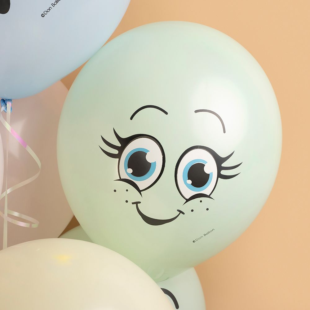 Шар (12''/30 см) Веселые смайлы, Ассорти, макарунс, 1 ст, 25 шт.