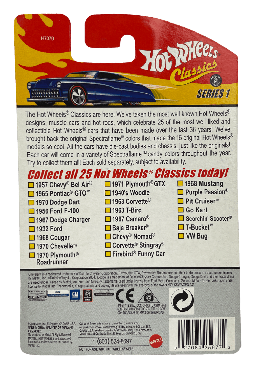 Hot Wheels Classics Series 1: 1967 Dodge Charger (Blue) (#5 of 25) (2005)