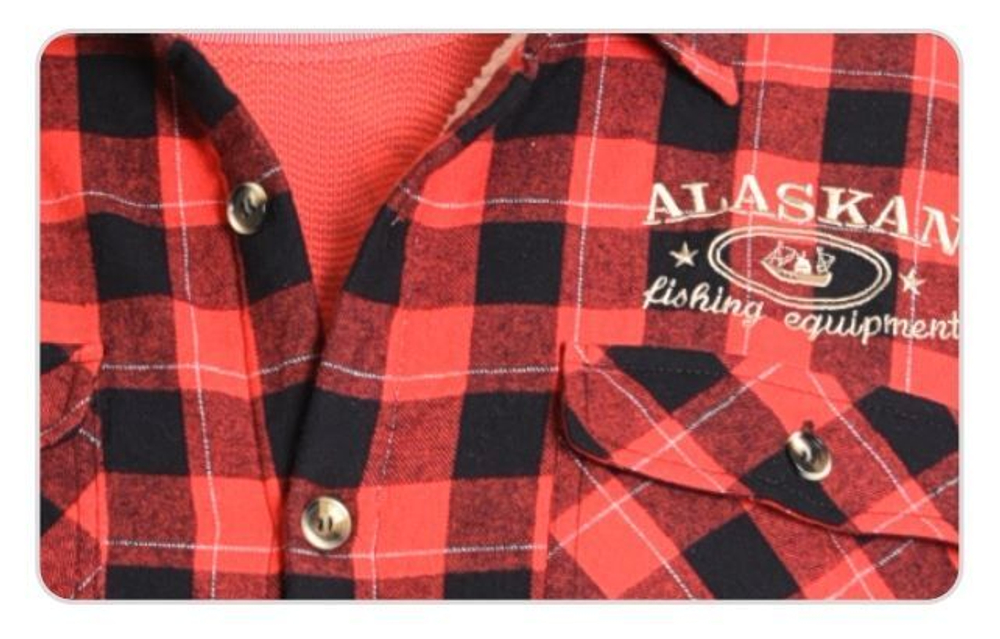 Рубашка мужская в клетку теплая с длинным рукавом  XXL