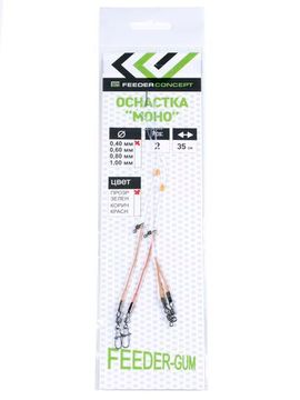 Оснастка фидерная FC FEEDER-GUM прозрачная нить 40см 60г 2шт.