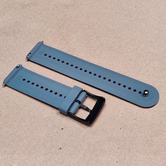 Ремешок 24 мм Elegant для Suunto 9 Baro, Suunto 7, Suunto Spartan Sport силиконовый (Черный/серый)