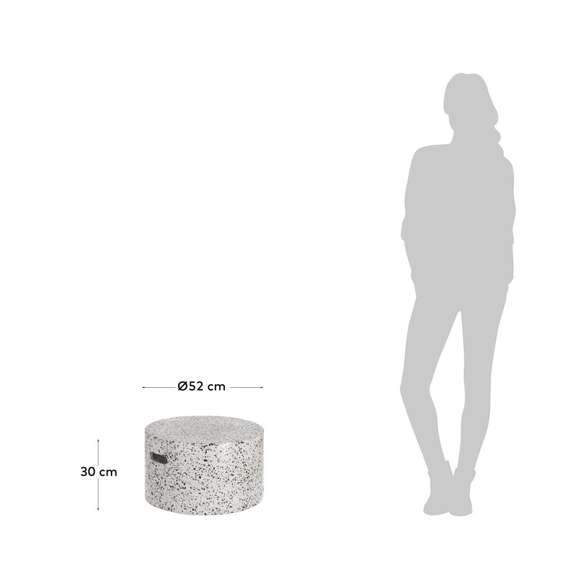 Журнальный столик Jenell, Ø52 см, белый терраццо