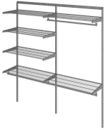 ПРАКТИК Гардеробная система Optima G180 графит, 190x45x205 см
