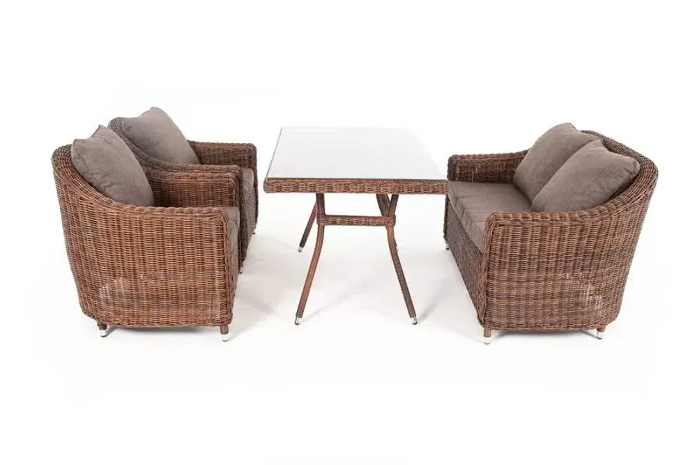 "Кон Панна" обеденная группа плетеная, цвет коричневый