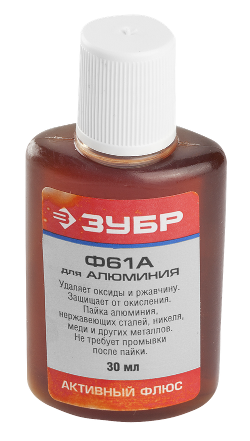 55493-030 Флюс ЗУБР (для AL), Ф 61или ФТКА, пластиковый флакон, 30мл