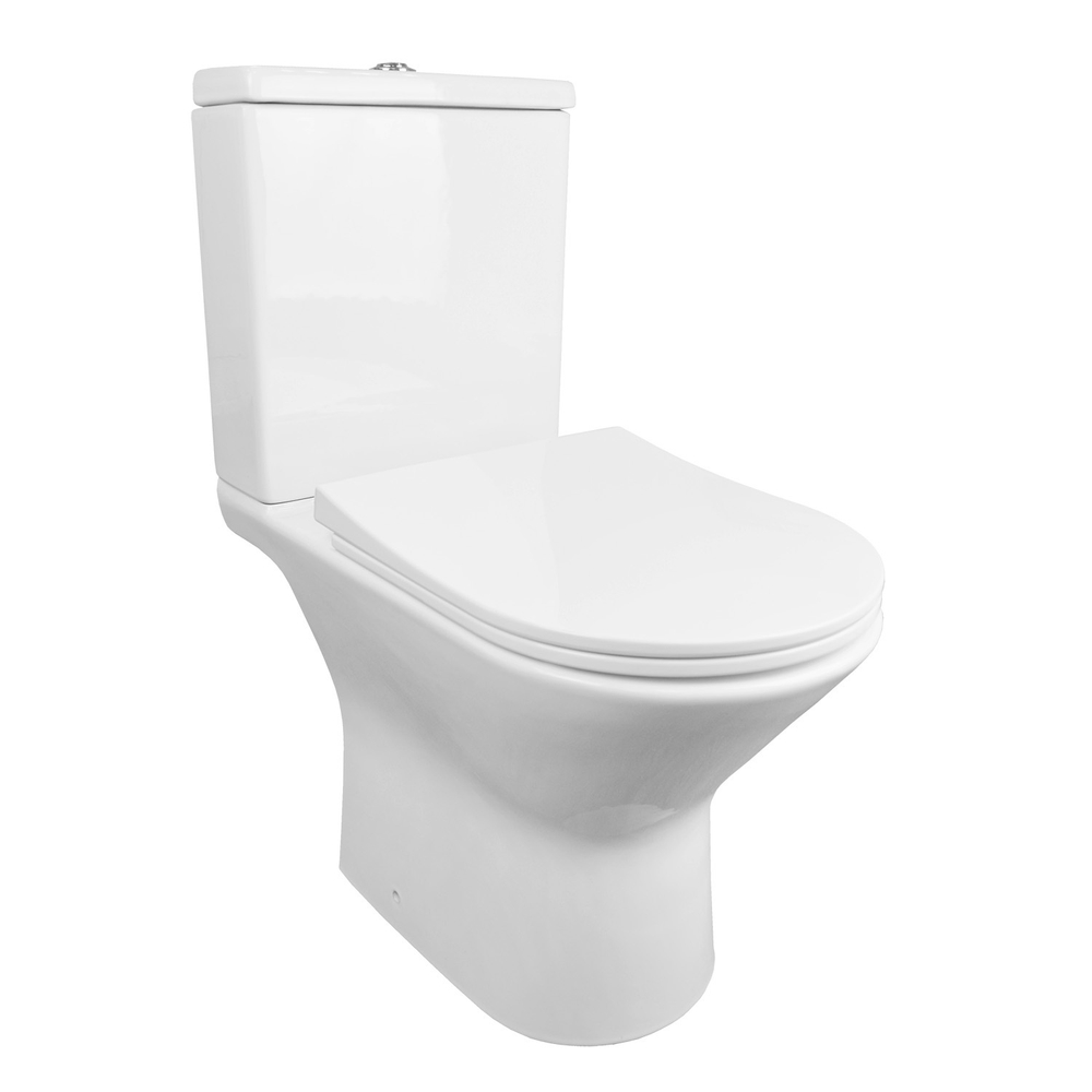 Унитаз-компакт безободковый Azario Fretta New AZ-1223B с крышкой-сиденьем микролифт, белый