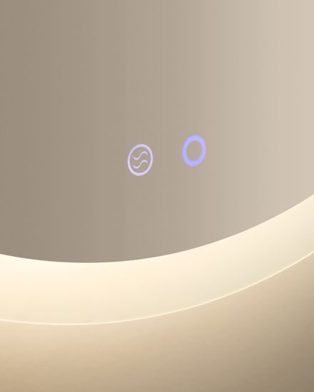 Круглое зеркало для ванной Mervi со LED подсветкой и защитой от запотевания Ø 60 см