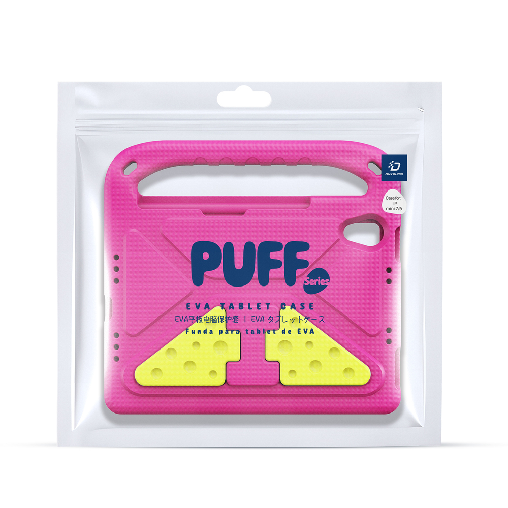 Детский чехол розового цвета на планшет iPad Mini 6 и iPad Mini 7 от Dux Ducis, серия Puff Series Case