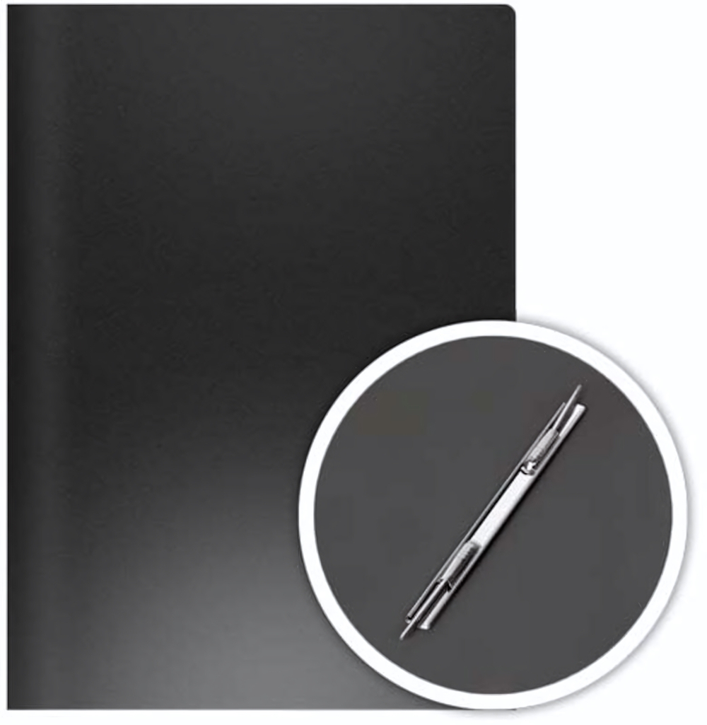 Папка с боковым пруж.скоросшивателем Эконом А4 черная (DOLCE COSTO)