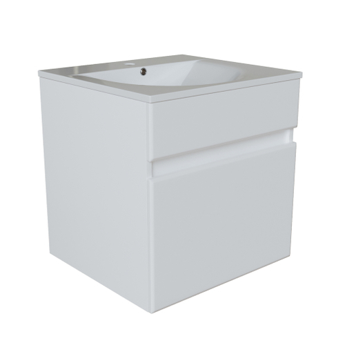 Тумба д/ванной "БРИКС-50" подвесная под раковину "Breeze 50" мебельный (Sanita Luxe) (ПВХ)