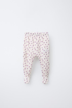 ZARA ЛЕГИНСЫ С ЦВЕТОЧНЫМ ПРИНТОМ, ЦВЕТ РОЗОВОГО ДЕРЕВА