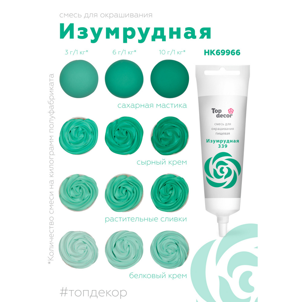 Пищевой краситель гелевый "Изумрудная" 100 г