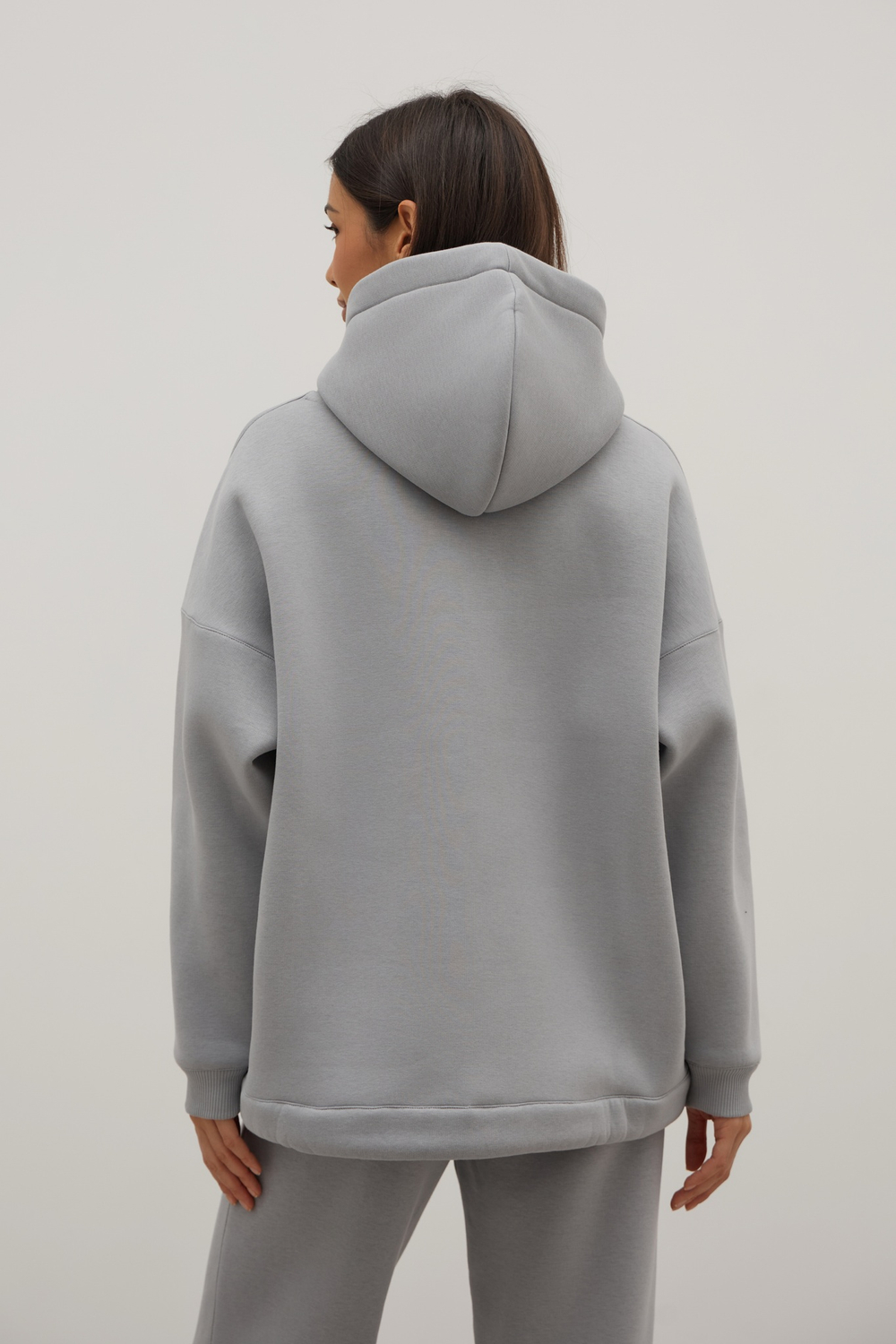 Худи OVERSIZE, с начесом, пепельный