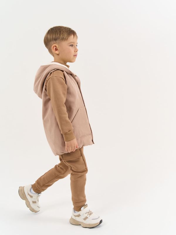 Жилет на кнопках с капюшоном 