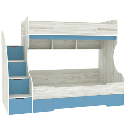Трехъярусная кровать КарИВи БИГ Винтерберг Светло-синий, голубой