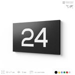 Табличка с номером 24 на дверь квартиры, для офиса, кабинета, аудитории, склада, черная 120х70 мм, Айдентика Технолоджи