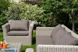 "Капучино" кресло из искусственного ротанга, цвет бежевый