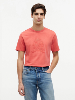 Футболка Tommy Hilfiger Laurel Leaf Logo Garment- Dyed Coral