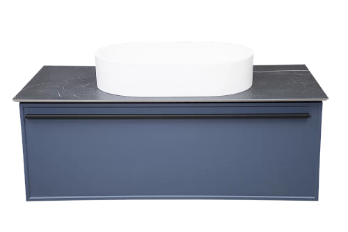 Тумба с раковиной LA FENICE Elba Blu Grigio 100 синяя/столешница черная