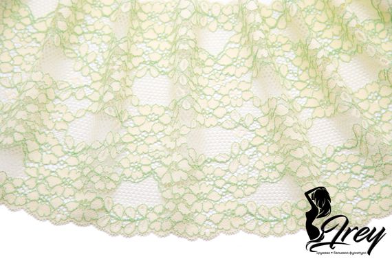 03-174 Кружево эластичное 16 см, желтый/салатовый