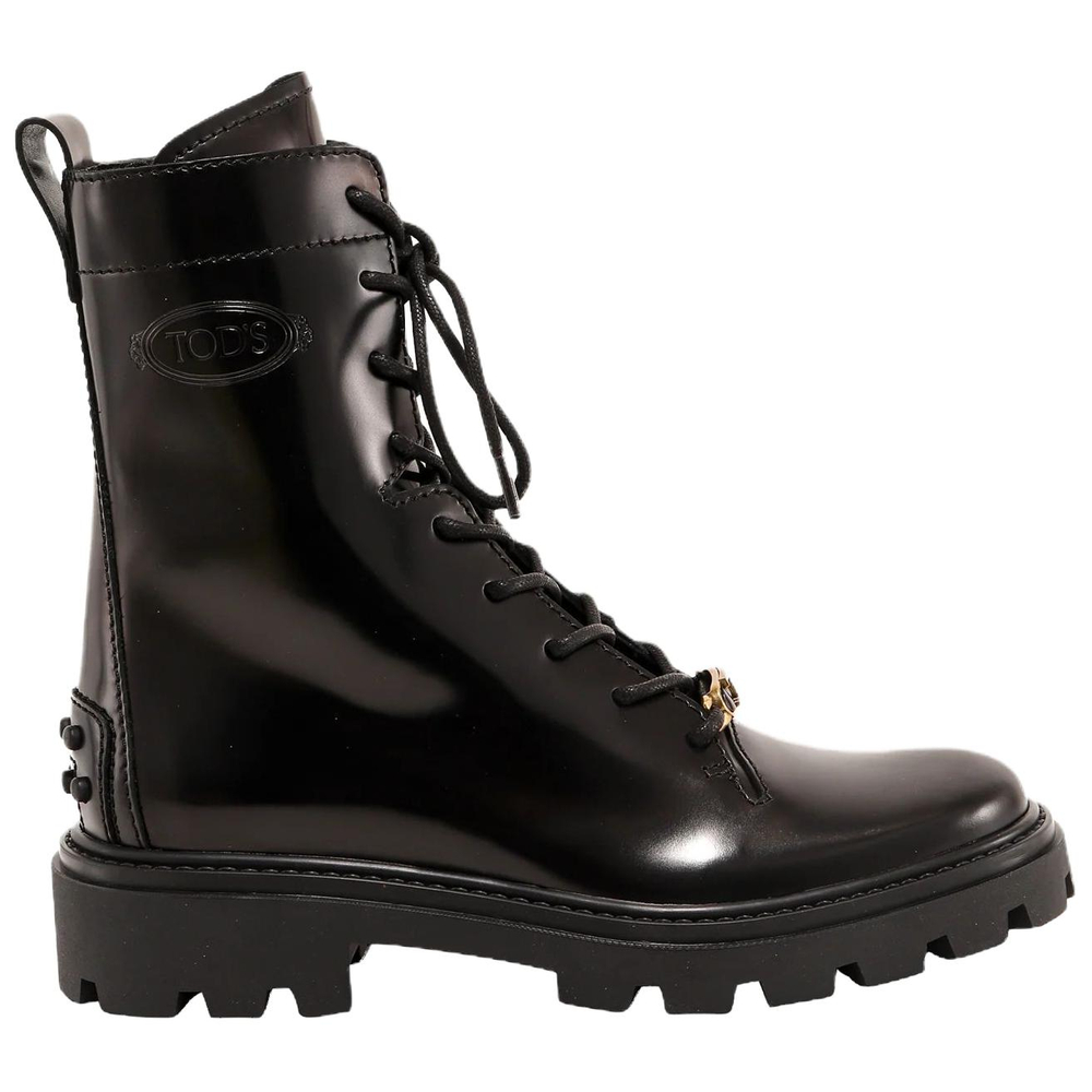 TOD"S Logo Plaque Combat Boots Women"s