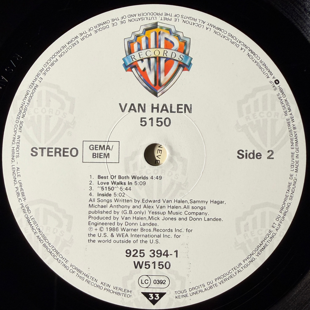 Van Halen - 5150 (Германия 1986г.)