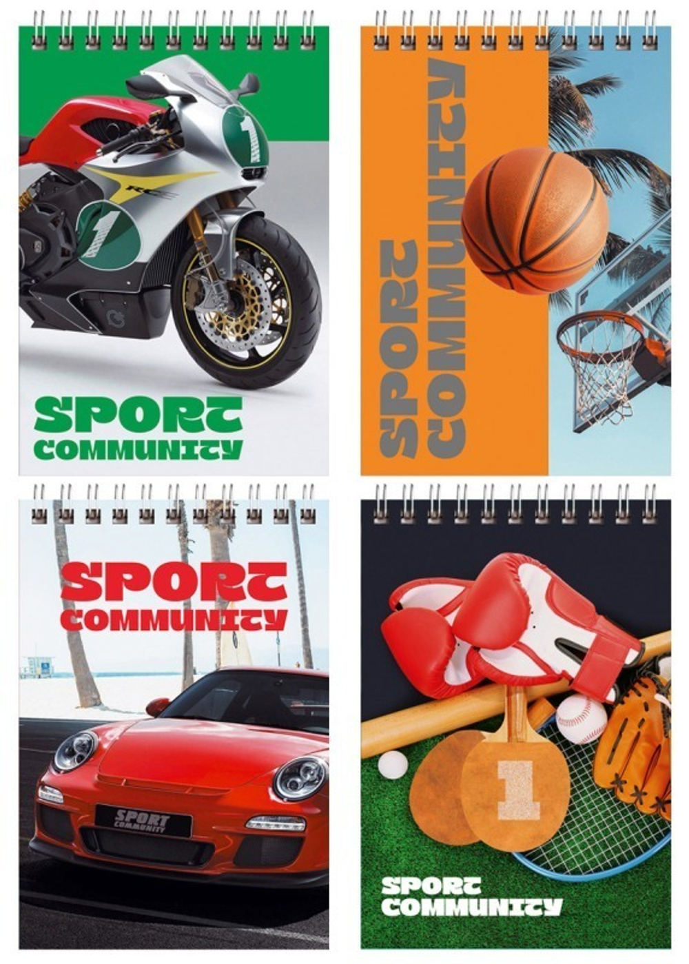 Блокнот А6 40л. на гребне BG "Sport community"
