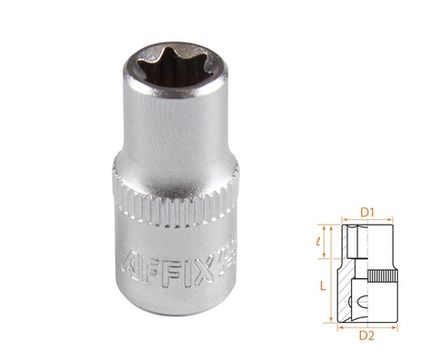 Цена на AFFIX (AF00023008) Головка торцевая TORX Е-стандарт 1/4", E8