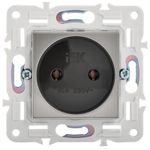 SKANDY Розетка без заземления без защитных шторок 10А SK-R02N металл никель IEK