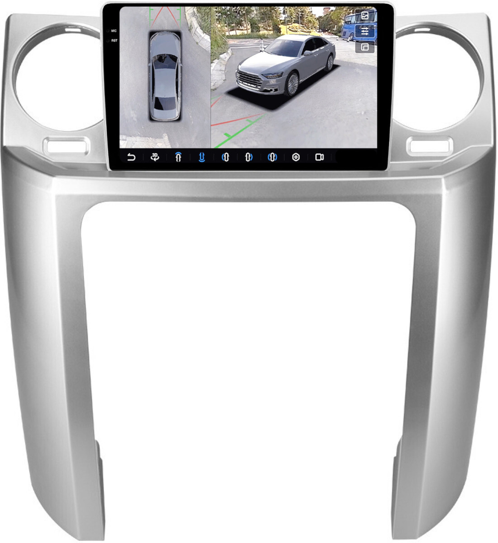 Магнитола для Land Rover Discovery 3 2005-2009 (закругленные углы) - FarCar BX9-360-9603B монитор 9.5" 2K QLED на Android 13, 6Гб+128Гб, CarPlay, 4G SIM-слот, 4 камеры в комплекте