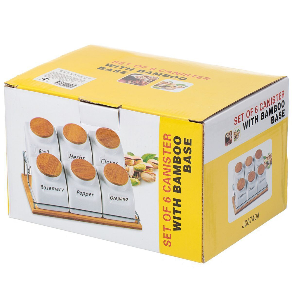 Набор для специй керам, 22 см, 6 шт, на подставке, бел, Y6-2294