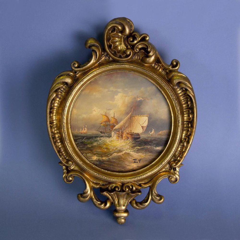 Винтажная картина «Парусники»