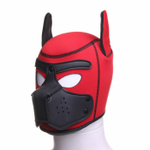 Красная неопреновая БДСМ-маска Puppy Play (Цвет: красный)