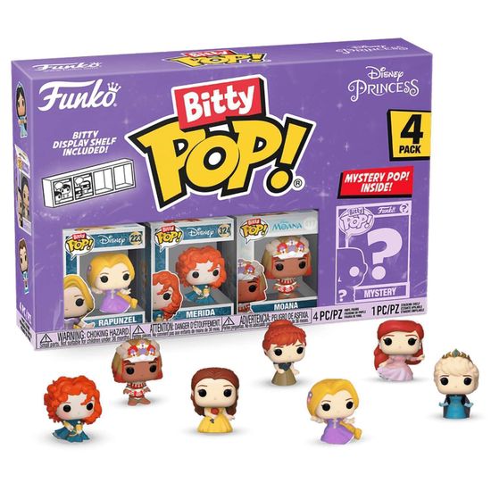 Фигурка Funko Bitty POP! Disney Princess S4 Rapunzel+Merida+Moana+Mystery (1 of 4) 4PK 73030 (00055302/270125/0012158/14, Китай)