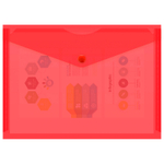 Папка-конверт на кнопке Бюрократ, А5, 180 мкм, красная