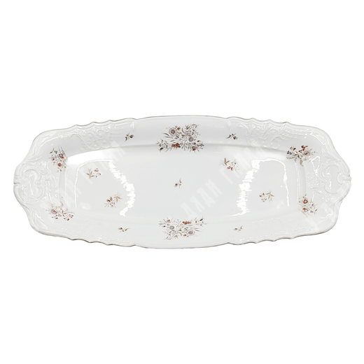 Большое антикварное сервировочное блюдо. Фаянс, деколь. Германия. Adolph Shneider Goerlitz. Нач. XX в.