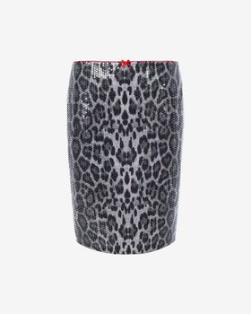 Юбка мини из пайеток с леопардовым принтом