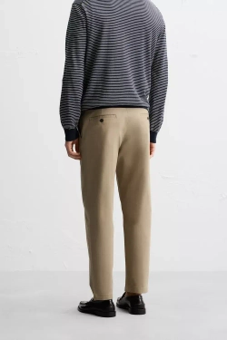 ZARA БРЮКИ ЧИНОС REGULAR-FIT, БЕЖЕВЫЙ