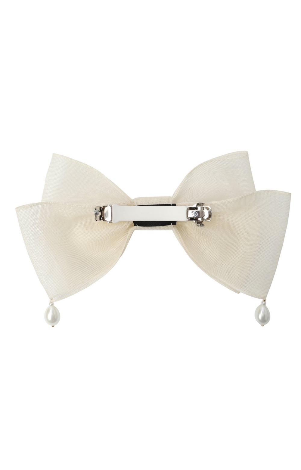 Бант "Балерина" белый с жемчужным декором