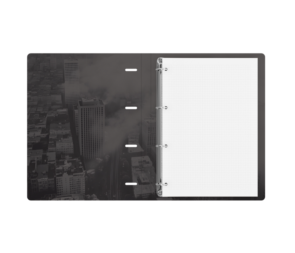 Тетрадь на кольцах А4, 120л., BG "City", картон, матовая ламинация