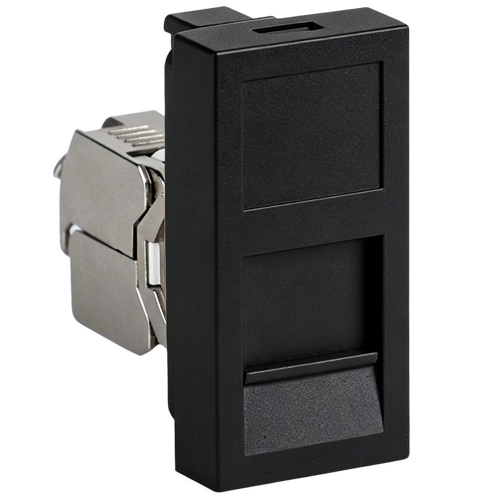 Розетка DEC RJ45 FTP кат.5e,  1мод.,  черн. матовая (22.5х45мм)